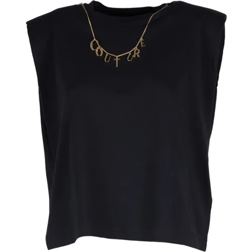 Cotton Top with Detachable Couture Necklace , female, Sizes: M - Versace Jeans Couture - Modalova