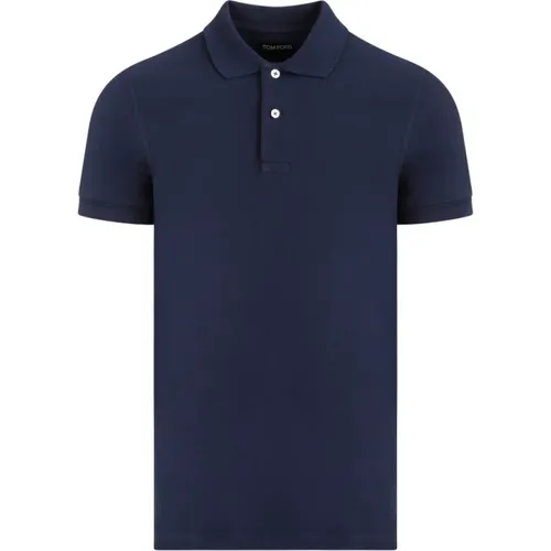 Polo Shirts, male, , Size: S Cotton Polo Shirt - Tom Ford - Modalova