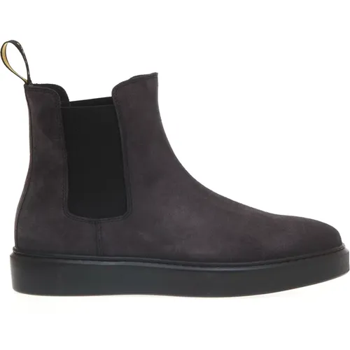 Chelsea Boots, male, , Size: 9 US Anthracite Suede Beatles Shoes - Doucal's - Modalova