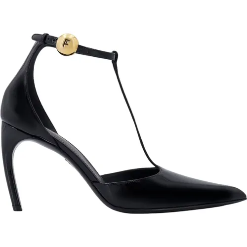 Patentleder T-Riemen Stiletto , Damen, Größe: 40 1/2 EU - Salvatore Ferragamo - Modalova