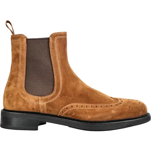 Chelsea Boots, male, , Size: 7 US Italian Leather Ankle Boots - Santoni - Modalova