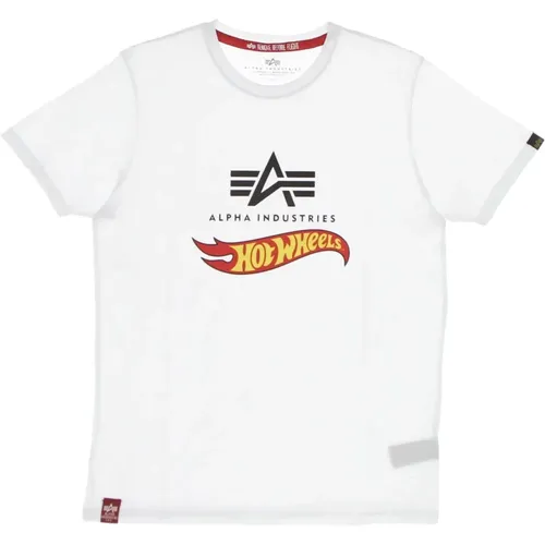 T-Shirts, male, , Size: M Hot Wheels Flag Tee Mens T-Shirt - alpha industries - Modalova