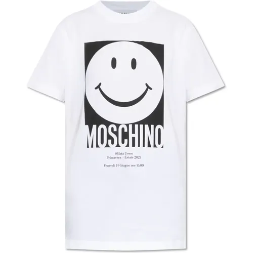 T-Shirts, female, , Size: M x Smiley - Moschino - Modalova