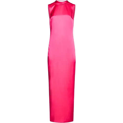 Satin Cowl-Back Gown , female, Sizes: XS - Versace - Modalova