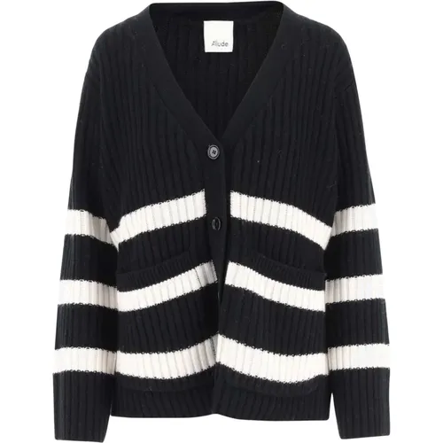 Striped Wool Blend V-Neck Cardigan , female, Sizes: S, XS - allude - Modalova