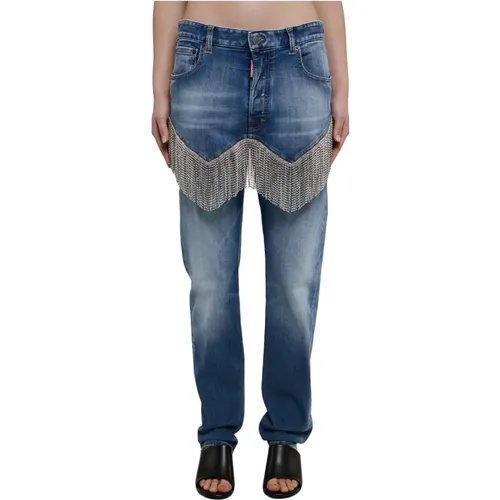 Crystal Fringe Jeans , female, Sizes: XS - Dsquared2 - Modalova