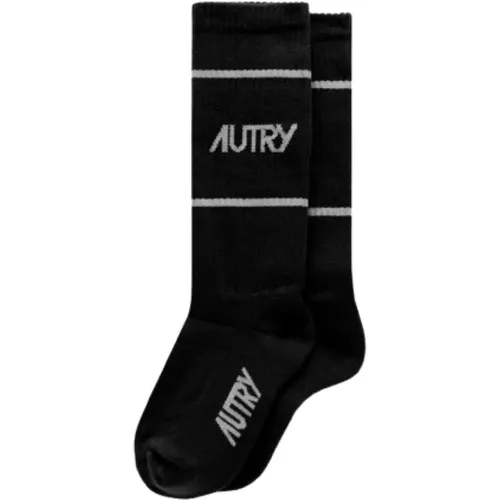 Gerippte Unisex-Socken mit Jacquard-Logo - Autry - Modalova