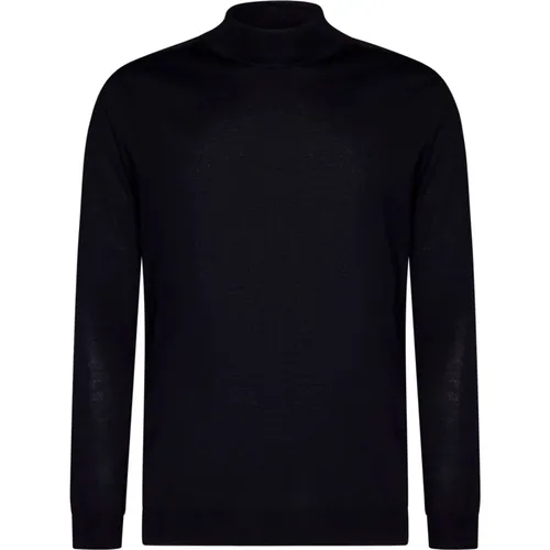 Turtlenecks, male, , Size: L Midnight Merino Wool Turtleneck Sweater - Low Brand - Modalova