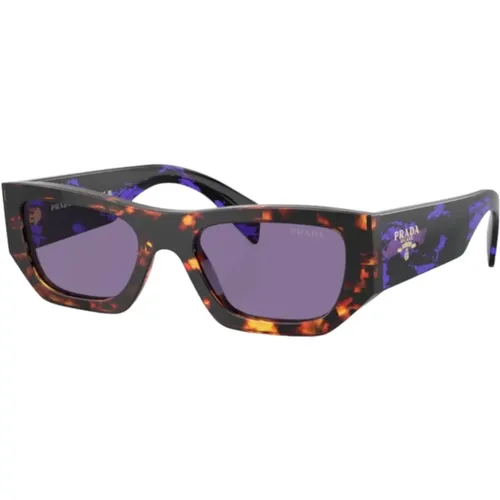 Damen Quadratische Sonnenbrille Violett Spiegel , Damen, Größe: 53 MM - Prada - Modalova
