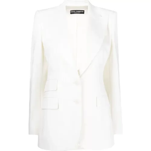 Sophisticated Ivory Blazer , female, Sizes: S, XS, M - Dolce & Gabbana - Modalova