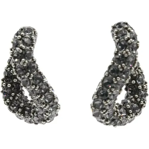 Grey Silver Earrings with Rhinestones , female, Sizes: ONE SIZE - Isabel marant - Modalova