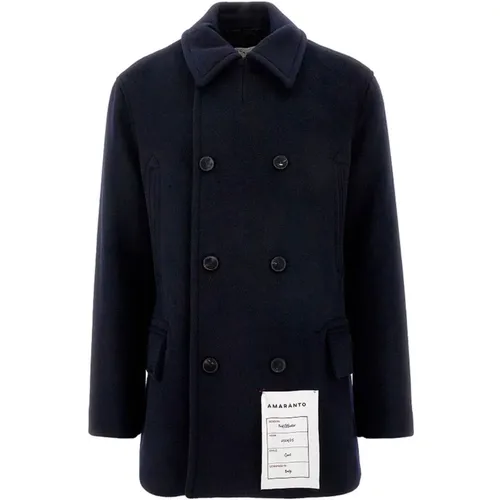 AMARÁNTO, Double-Breasted Coats, male, , Size: 2XL Wool Cashmere Coat Double-Breasted - Amaránto - Modalova