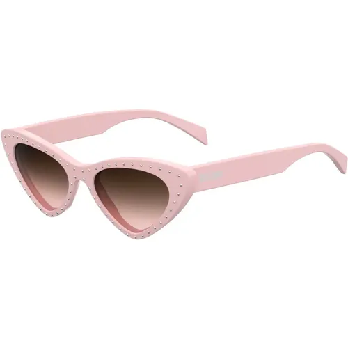 Stilvolle Sonnenbrille in Rosa und Braun , Damen, Größe: 52 MM - Moschino - Modalova