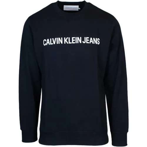 Schwarzer Print Sweatshirt Herbst/Winter Männer - Calvin Klein Jeans - Modalova