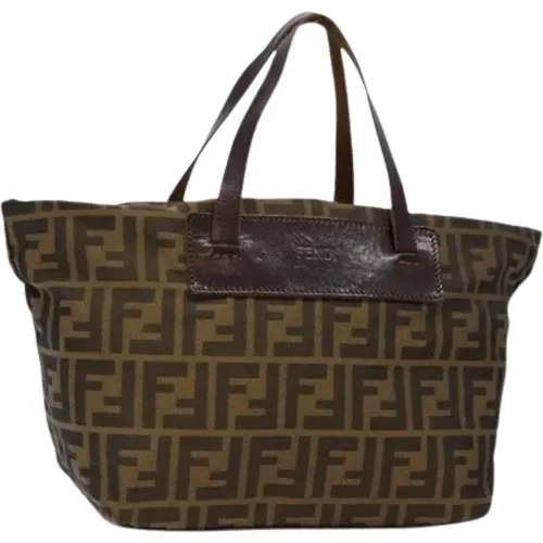 Pre-owned Tote Bags, female, , Size: ONE SIZE Pre-owned Vintage Canvas Tote Bag - Fendi Vintage - Modalova