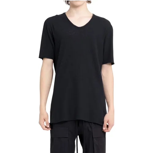 Schwarzes Slim Fit T-Shirt mit Kontrastnähten - Thom Krom - Modalova