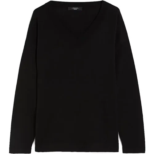 Schwarzer Pullover aus Seide und Baumwolle - Max Mara Weekend - Modalova