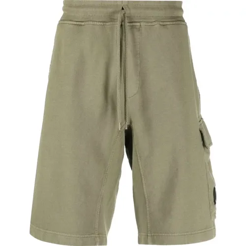 Long Shorts, male, , Size: L Olive Cargo Bermuda Shorts - C.P. Company - Modalova