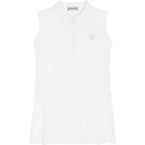 Weiße Baumwoll-Poloshirt-Kleid - Moncler - Modalova