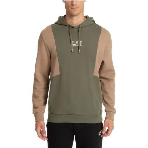 Multicolor Logo Kapuzenpullover mit Taschen - Emporio Armani EA7 - Modalova