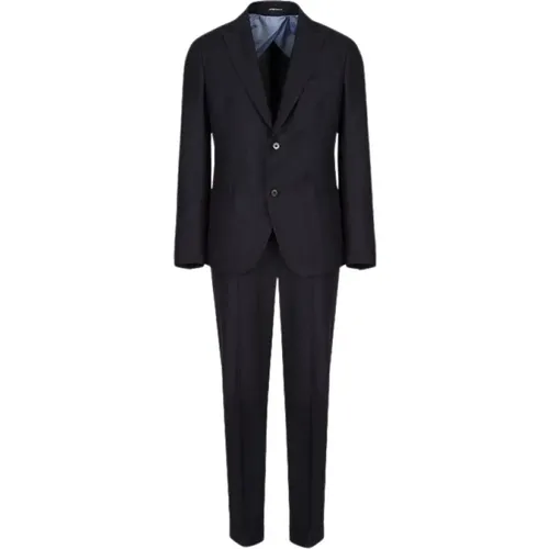 Single Breasted Suits, male, , Size: S Classic Wool Suit Set - Emporio Armani - Modalova