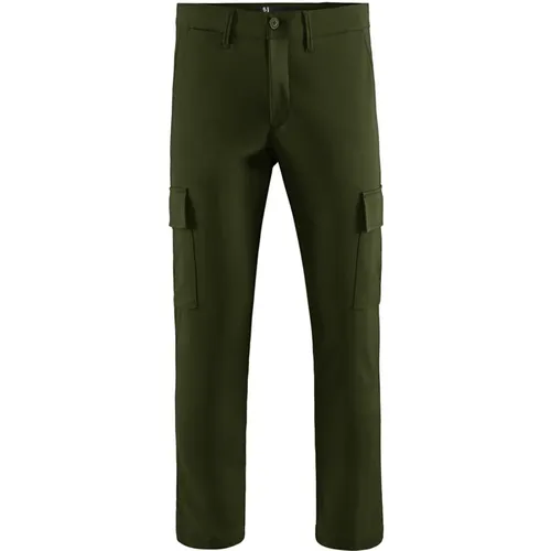 Straight Trousers, male, , Size: W30 Mens Stretch Cotton Cargo Pants - BomBoogie - Modalova