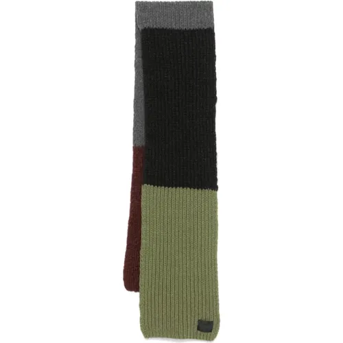 Winter Scarves, male, , Size: ONE SIZE Chunky Ribbed Knit Color-Block Scarf - Paul Smith - Modalova