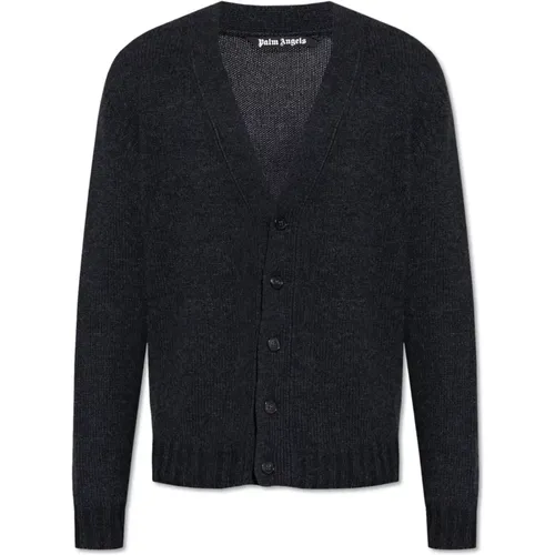 Cardigan mit Logo , Herren, Größe: L - Palm Angels - Modalova