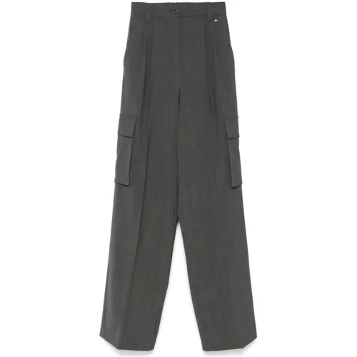 Cargohose in Grau Marengo Straight Fit,Cargo Hose in Grauer Wollmischung - Herno - Modalova