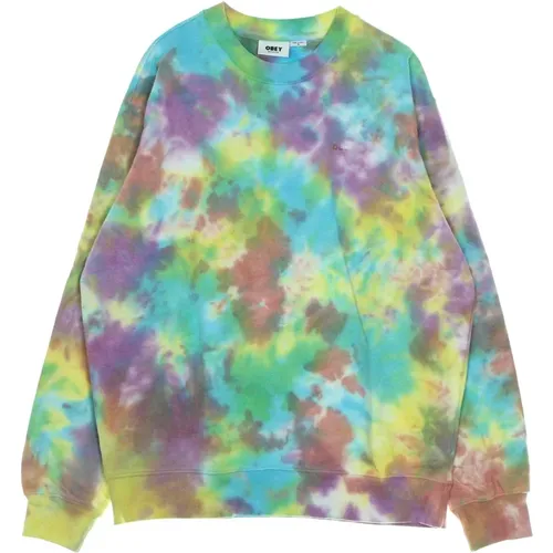 Sweatshirts, male, , Size: XL Bold Tie Dye Crewneck Sweatshirt - Obey - Modalova