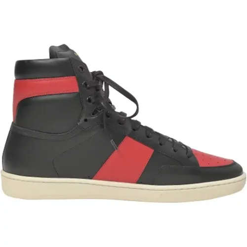 Pre-owned Sneakers, male, , Size: 8 1/2 US Pre-owned Leather sneakers - Yves Saint Laurent Vintage - Modalova