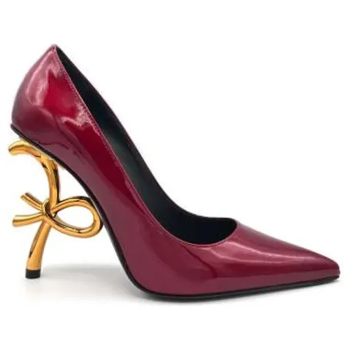 Pumps, female, , Size: 7 US Ruby Patent Sculpture Heel Pumps - Roberto Festa - Modalova