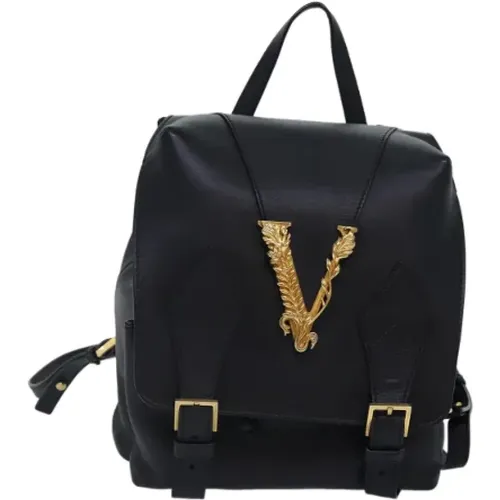 Pre-owned Leather backpacks , female, Sizes: ONE SIZE - Versace Pre-owned - Modalova