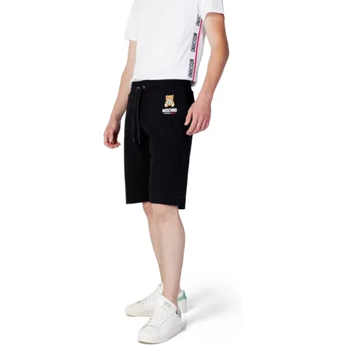 Casual Shorts, male, , Size: XS Solid Logo Print Bermuda Shorts - Moschino - Modalova