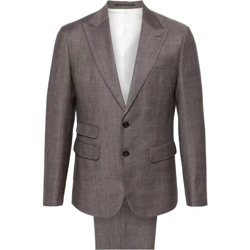 Single Breasted Suits, male, , Size: M Light Grey London Dress - Dsquared2 - Modalova