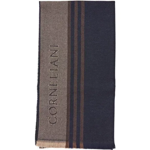 Luxurious Wool Cashmere Jacquard Scarf , male, Sizes: ONE SIZE - Corneliani - Modalova