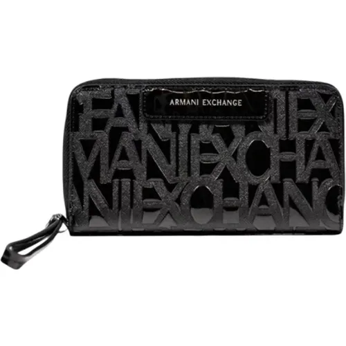 Wallets & Cardholders, female, , Size: ONE SIZE Chic Zip Wallet with Compartments - Armani Exchange - Modalova