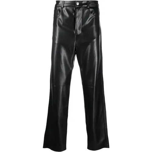 Leather Trousers, male, , Size: XS Faux Leather Straight-Leg Trousers - Nanushka - Modalova