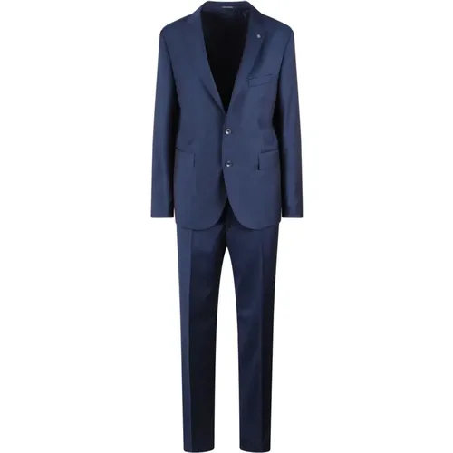 Single Breasted Suits, male, , Size: XL Single-Breasted Tailored Suit - Tagliatore - Modalova