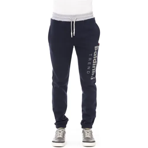 Sweatpants, male, , Size: 2XL Sporty Sweatpants with Tricolor Insert - Baldinini - Modalova