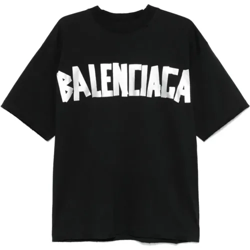 Logo-Tape Rundhals T-Shirt - Balenciaga - Modalova