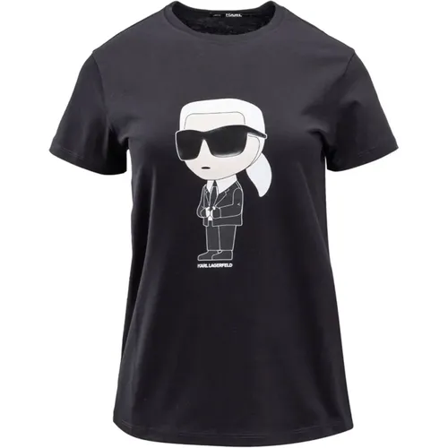 Bio-Baumwoll T-Shirt , Damen, Größe: L - Karl Lagerfeld - Modalova