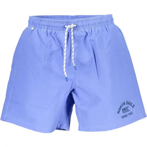 Blaue Herren Badehose mit Details , Herren, Größe: M - North Sails - Modalova