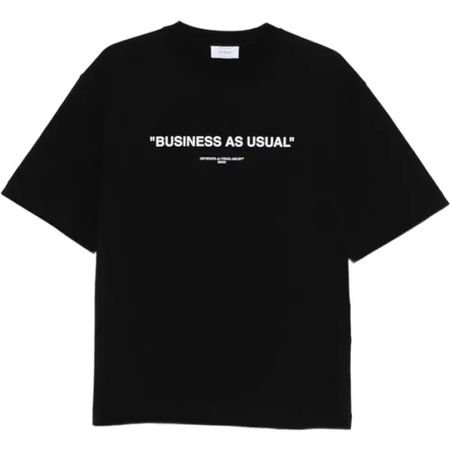 T-Shirts, male, , Size: S Graphic Print Crew Neck Cotton T-shirt - Off White - Modalova