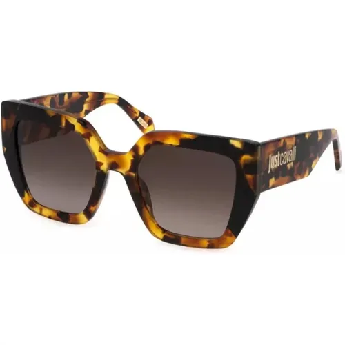 Braune Kunststoff-Sonnenbrille mit quadratischen Gläsern - Just Cavalli - Modalova