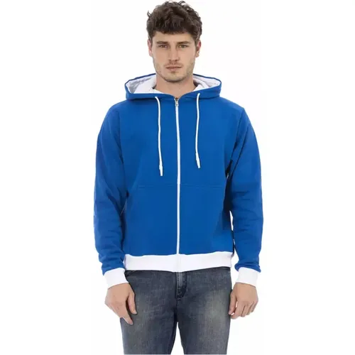 Zip-throughs, male, , Size: 3XL Wool Hoodie Sweater Zip Closure - Baldinini - Modalova