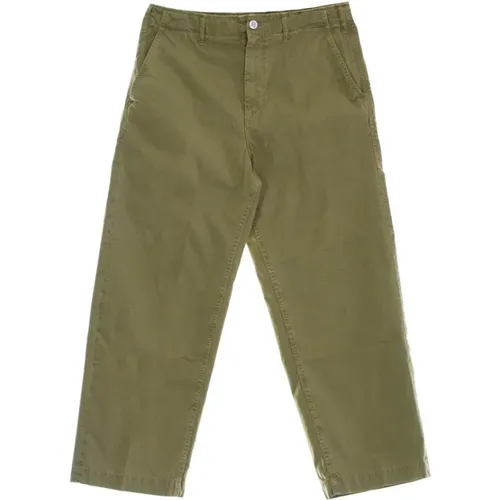 Straight Trousers, male, , Size: S Khaki Mens Long Trousers - Amish - Modalova