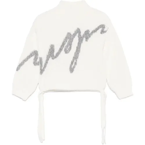 Weißer Pullover für Mädchen Aw24 - MSGM - Modalova