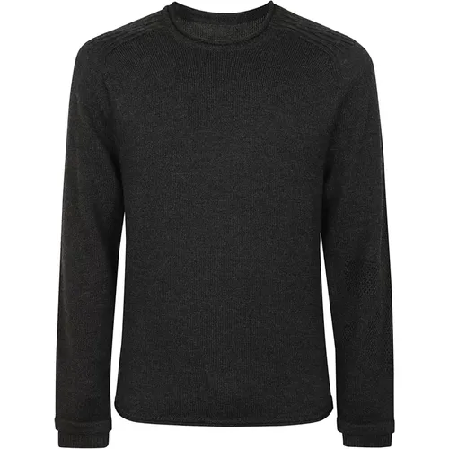 Woll Anthrazit Pullover mit Rippdetails , Herren, Größe: M - Premiata - Modalova