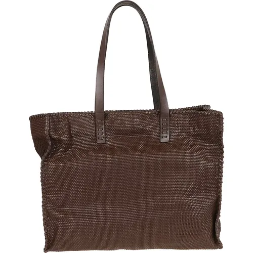 Braune Leder Shopper Tasche - Dragon Diffusion - Modalova